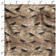 thumbnail image 2 of Soimoi Brown Poly Georgette Fabric Crow Bird Decor Fabric Printed BTY 42 Inch Wide, 2 of 6