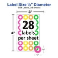 thumbnail image 2 of Avery Reinforcement Labels, 1/4" Round, Paper, Permanent, Neon Colors, Handwrite, 924 Labels, 2 of 8
