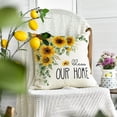 thumbnail image 5 of Sm:)e Sunflowers Summer Pillow Cover Set of 4 - 18x18 Inch Hello Sunshine Polyester Decorative Cushions, 5 of 6