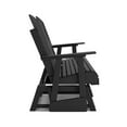 thumbnail image 3 of Benjara Sami 67 Inch Outdoor Adirondack Glider Loveseat, Dropdown Cupholders, Black-Color:BlackMaterial, 3 of 7
