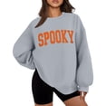 thumbnail image 2 of FASHOFT Halloween Sweatshirt for Women Cute Ghost Spooky Season Sweaters Halloween Ghost Sweatshirts Spooky Season Sweater Graphic Tees Pumpkin Long Sleeve Shirt Fall Crewneck Tops Grey XXL, 2 of 6