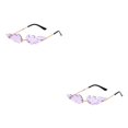thumbnail image 4 of Qarigey Gafas de sol de llama y fuego Gafas de moda para una apariencia elegante Impermeable Sin marco A prueba de viento Durable Transpirable Púrpura Púrpura 2piezas, 4 of 6