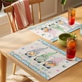 thumbnail image 4 of Happy Easter Gnome Placemats Set of 2, Rabbits Butterfly Flowers Spring Blue Plaid Non-Slip Place Mats Washable Table Mats for Kitchen Dining Table Decorations Indoor/Outdoor, 4 of 9