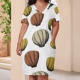 thumbnail image 3 of Womens Casual Dresses Seashells Repeat Earthy Tones Pattern Short Sleeve Dress Summer Dresses for Women 2025, 3 of 5