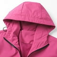 thumbnail image 6 of Womens Waterproof Rain Jacket Lightweight Zip Up Hooded Trench Coat Loose Fit Packable Windbreaker Hot Pink XL, 6 of 7