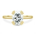 thumbnail image 5 of SOLITAIRE JEWELS 2Ct Elongated Cushion Solitaire Ring With Triple-Split Claws 18K Yellow Gold, 5 of 8