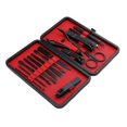 thumbnail image 1 of de Manicura para Hombres Y Mujeres, de Pedicura profesion de material acero Inoxidable 15 en Estuche de material cuero rojo Yuyangstore Set de manicura y pedicura, 1 of 8