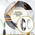 thumbnail image 3 of Designart "Luxe Marble Granite Agate with Gold Accents V III" Modern Geometric Grey Large Round Mirror - Round Mirror Wall Décor - Glam Round Printed Mirror 23" x 23" Inch, 3 of 5