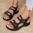 thumbnail image 6 of Hinvhai Womens Orthopedic Walking Sandals with Comfortable Arch Support Recovery Sport Relief Plantar Fasciitis Summer Outdoor Hiking Adjustable Strap Platform Cushion Shoes Black 8.5(41), 6 of 9
