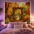 thumbnail image 2 of Rustic Wooden Gate on an Autumn Forest Path, Peaceful Farmhouse Style for Nature Lovers, Rustic Wall Art, Housewarming Gift, Tapestry Wall Hanging for Entryway and Living Room, 2 of 7