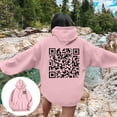 thumbnail image 2 of Hpapadks Hoodies for Women Code Printed Round Neck Streetwear Long Sleeve Hooded Sweatshirt for Women Pink S, 2 of 5