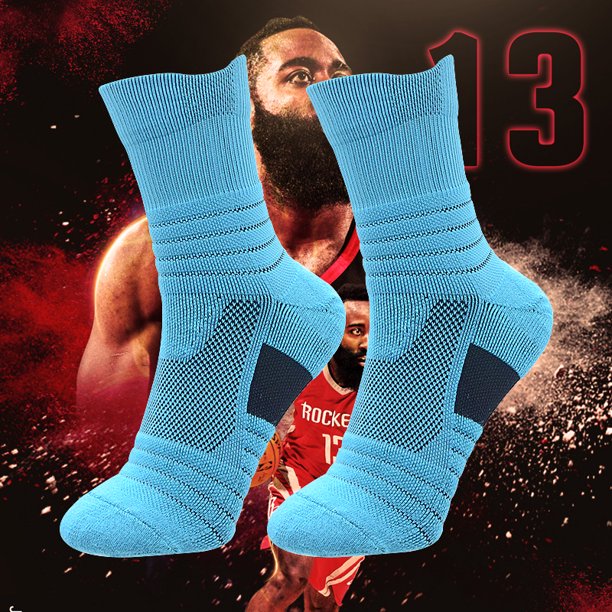 Calcetines de baloncesto Calcetines deportivos Algodón Poliéster Desodorante Absorbente de sudor Calcetines de élite con bandeja gruesa antideslizante para hombres