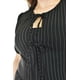 thumbnail image 4 of Blusa con detalle de lazos Roman Fashion /Tallas Extras, 1889 (Negro lineas) negro 36, 4 of 6