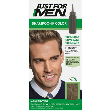 Just For Men Shampoo-in Hair Dye for Men, H-20 Ash Brown