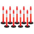 thumbnail image 1 of VEVOR 9 Packs Traffic Delineator Posts 48 in Traffic Safety Cones Fillable Base, 1 of 9
