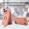 thumbnail image 6 of ELEHOLD for iPhone 13 Luxury Leather Wallet Case with Back Flip Card Slots RFID Blocking Zipper Cash Pocket Stand Function Ring Holder Support Magnetic Car Mount Shockproof Case,pink, 6 of 9