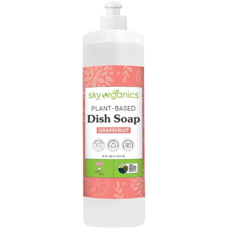 Sky Organics Plant Based Dish Soap, Grape Fruit 16 oz