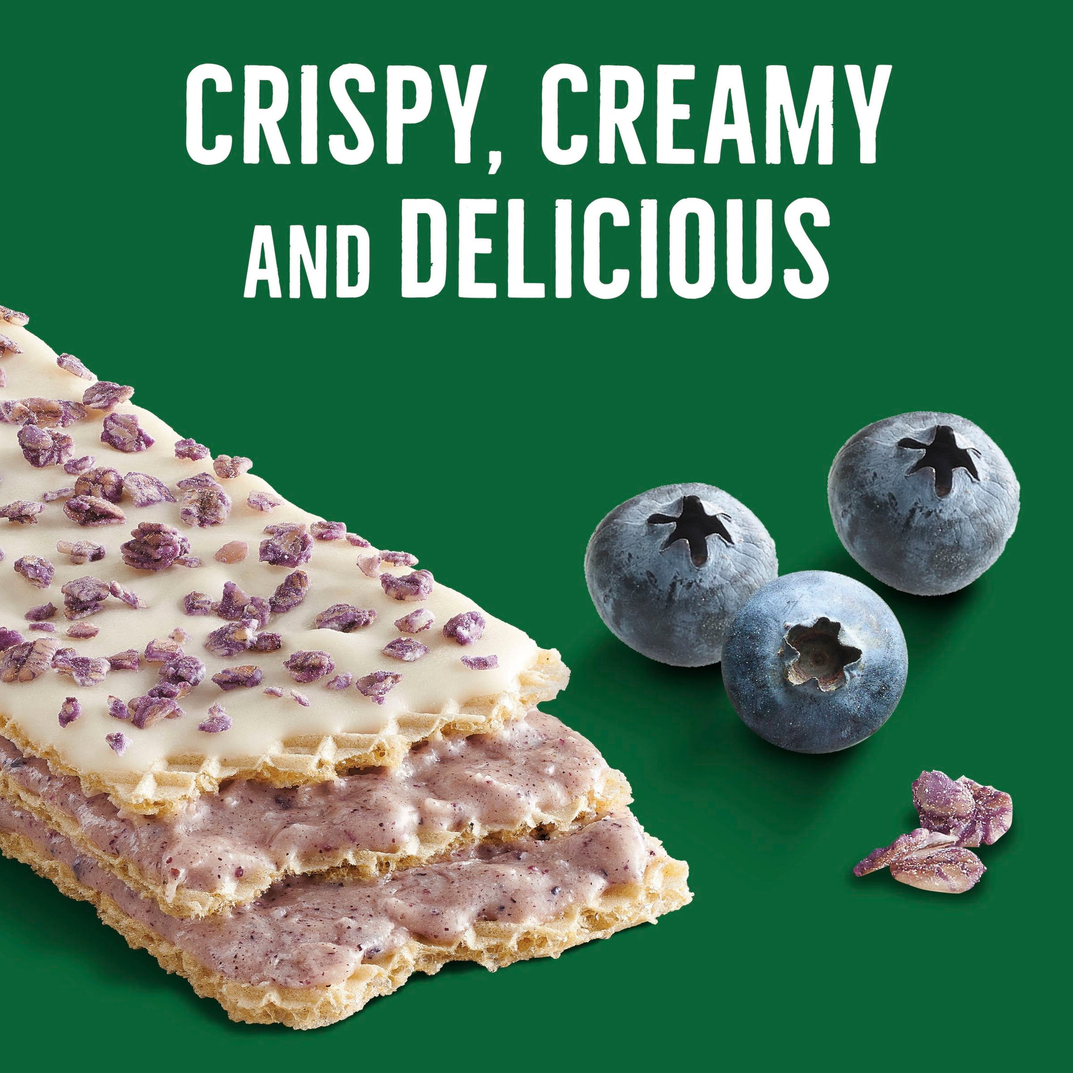 (6 pack) Nature Valley Crispy Creamy Wafer Bars, Blueberry, Whole Grain, 5 Bars, 6.5 oz