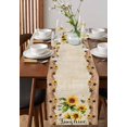 thumbnail image 4 of ERUNPONLY Sunflower Table Runner - 72 Inch Long Botanical Summer Farmhouse Country Texas Star Cotton and Linen Blended Dress Scarves Farmhouse Table Runner for Kitchen Dining, Coffee Table, 18" x 72", 4 of 8