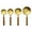 Gold1, variant on Measuring Spoons 4PCS Set with Scale Stainless Steel Cups and Spoons for Cooking and Baking Easy to Clean and Store Wood Handle Kitchen