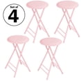 thumbnail image 3 of Lavish Home Backless 24-Inch Folding Stool with 225lb Capacity (Pink), 3 of 11