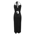 thumbnail image 6 of Bathing Suit Cover Up Beach Clothes for Women Swimwear Cover Ups Women's Knit Dress Front Long Beach Clubwear Solid Color Backless Cut Outs, 6 of 6