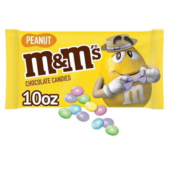 M&M's Peanut Milk Chocolate Pastel Easter Baking Candy Assortment - 10 oz Bag