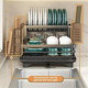 thumbnail image 4 of Estante para almacenar cubiertos, estante para secar cubiertos de acero inoxidable, estante ajustable para almacenar platos de cocina con escurridor A, 4 of 7