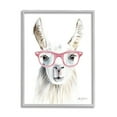 thumbnail image 4 of Stupell Industries Llama Wearing Pink Glasses Casual Animal Portrait Painting Gray Framed Art Print Wall Art, Design by Kelley Talent, 4 of 5