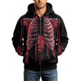 thumbnail image 6 of XDZJLR Mens Halloween Zip Up Hoodies Skeleton Graphic Casual Long Sleeve Jacket Fall Winter Hooded Sweatshirts, 6 of 6