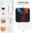 thumbnail image 6 of Lsque Red And Blue Fire Bird Pattern 4" Drink Coasters Set of 4, PVC Leather Absorbent Coasters, Table Coaster Set Decorative Coffee Cup Coasters Housewarming Gift -Square, 6 of 6