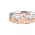 thumbnail image 1 of Set Of 2 Silver Mountain Ring Stackable Keep Climbing Ring Personality Inspirational Mountain Rings for Women Men（Rose Gold）, 1 of 4