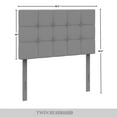 thumbnail image 6 of Castle Place Upholstered Linen Headboard, Twin Size, Square Button-Tufted, Light Grey, 6 of 7