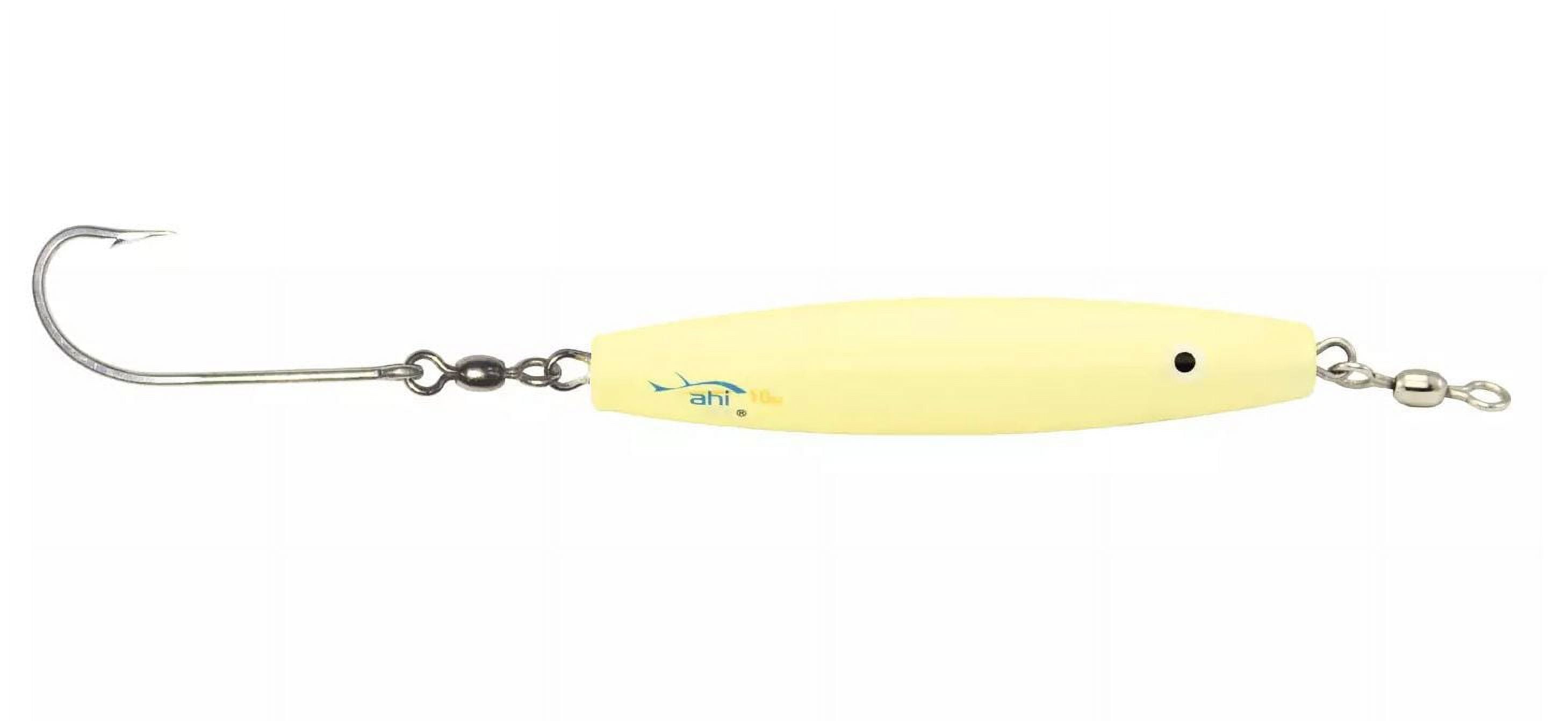 Ahi USA Assault Diamond Jig with Glow Eyes and Single Hook, Silver Flash, 2-Ounce Multi-Colored
