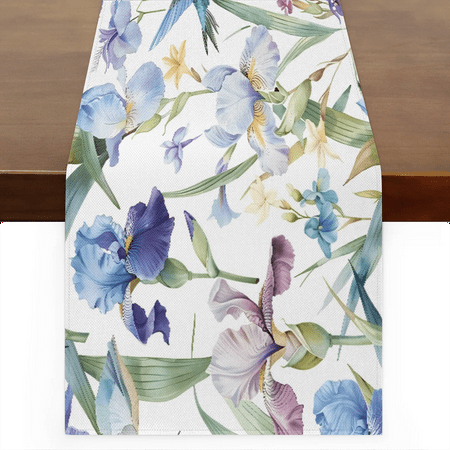 

Qzaxky Table Runner Boho Table Runner Floral Flower Spring Summer Hummingbird Bohemian Boho Outdoor Table Runner Decoration for Indoor Outdoor Home Dinner Party Wedding Decor 13 x 108 Inch
