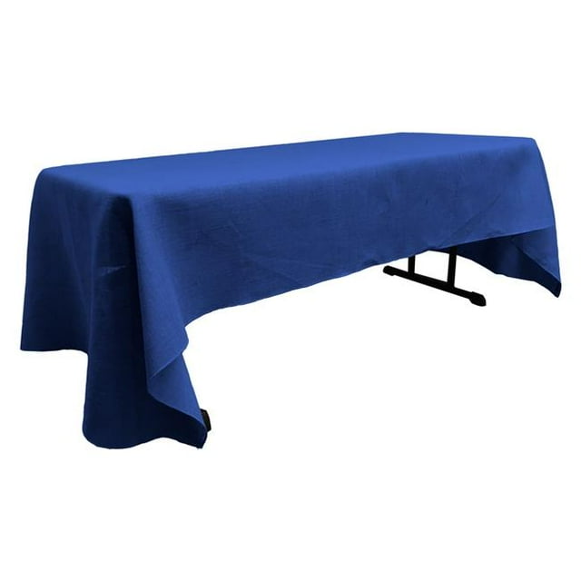 LA Linen TCBurlap60x144-BlueRoyal Rectangular Dyed Natural Burlap Tablecloth, Royal Blue - 60 x 144 in.