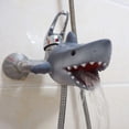 thumbnail image 3 of Cubierta de caño de baño para extensión de grifo de bebé: Extensión del fregadero para lavar las manos, bañera de baño divertida y segura para niños pequeños, accesorios de cocina para niños (tiburón gris) brillar  Electrónica, 3 of 5