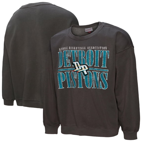 Men's Mitchell & Ness Black Detroit Pistons NBA Downtown Collection Fleece Sweatshirt