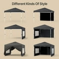 thumbnail image 4 of Asofer Black 10'x10' Pop up Canopy Tent with 4 Removable Sidewalls, Outdoor Camping Party Canopy Gazebo Tent Patio Beach, 4 of 10