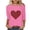 Pink, variant on TKLPEHG Valentines Day Tshirt For Women Lightweight Long Sleeve Tshirt Heart Print Graphic Tee Loose Casual Dressy Crewneck Blouse (Wine,XL)