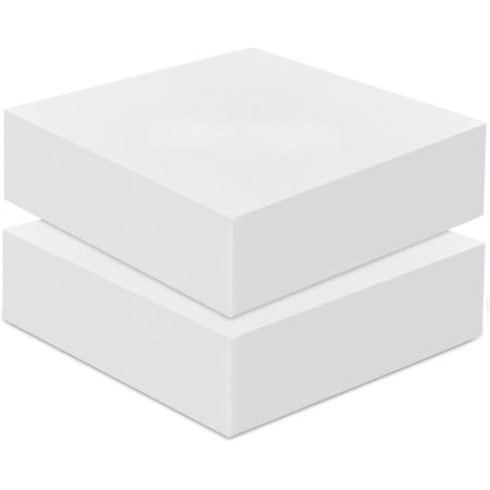 2 Pack 6 x 26 x 26 Upholstery High Density Foam Cushion Replacement Square Cut to Size Foam Couch for Chair Couches Padding Shipping Packing DIY Cosplay Projects(White)
