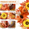 thumbnail image 5 of 22 inch Fall Wreaths for Front Door, Artificial Sunflowers Pumpkin Wreath with Maple Leaves Berries Pine Cones Autumn Wreath for Thanksgiving Farmhouse Harvest Halloween Porch Home Decor, 5 of 8