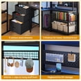 thumbnail image 4 of Twin Loft Bed with Desk and Charging Station Twin Size Metal Bed Frame with LED Lights Metal Platform Bed with L-Shaped Desk,Hutch,Storage Drawers,13.4" Safety Guardrail, Black, 4 of 9