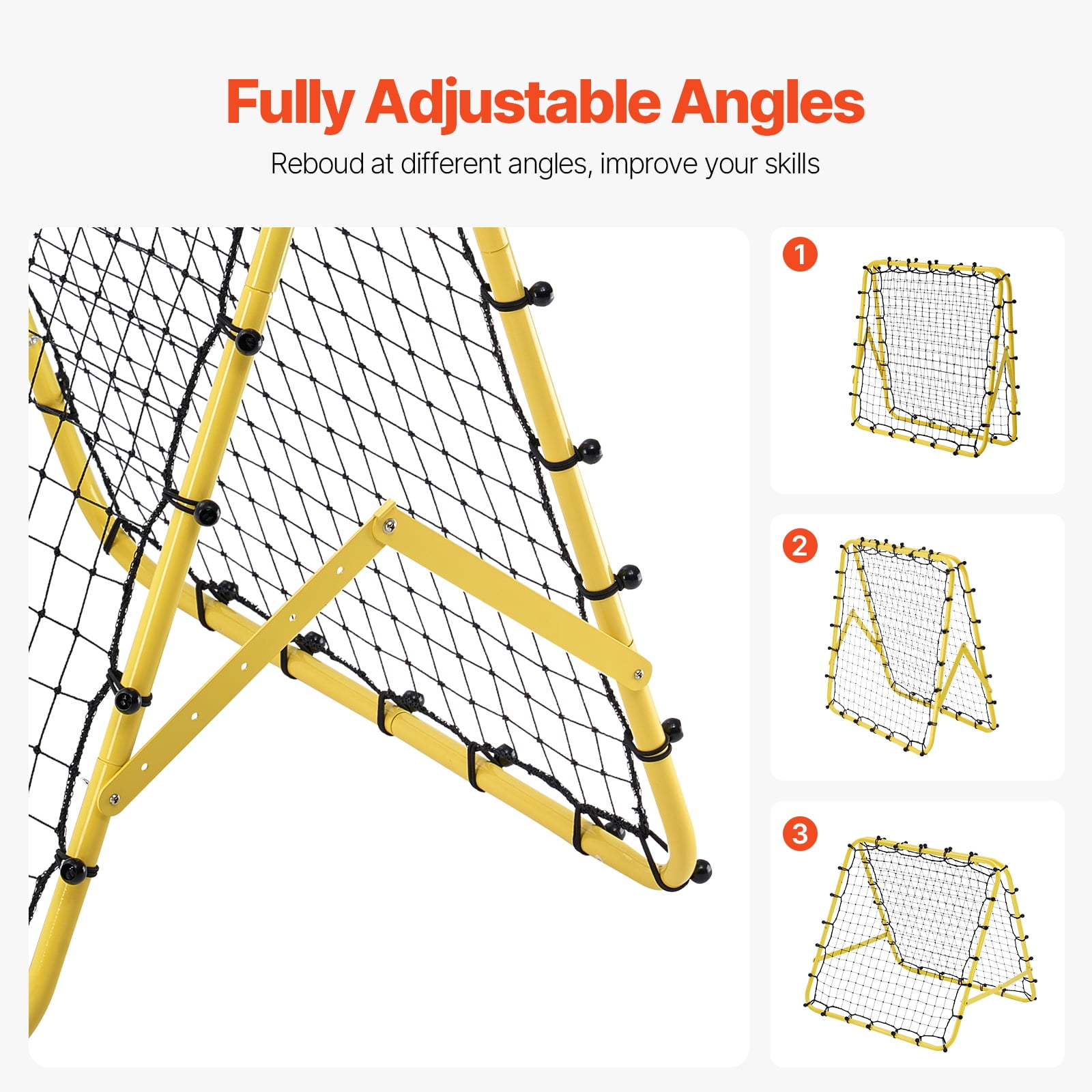 KFFKFF Football Bounce Back Net, 40"x35"x37" Compact Soccer Training Presents, Completely Flexible Angles Goal Mesh, Tools & Gear for Children, Adolescents & All Ages