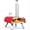 Red, variant on Big Horn Outdoors 12" Wood Pellet Pizza Oven, 3-in-1 Pizza Maker Compatible with Gas Burner and Electric Heater Accessories (Sold Separately)