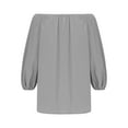 thumbnail image 5 of Blouses for Women Long Lantern Sleeve Summer Fashion Off Shoulder Plain Top T Shirts Flowy Tunics Spring, 5 of 7
