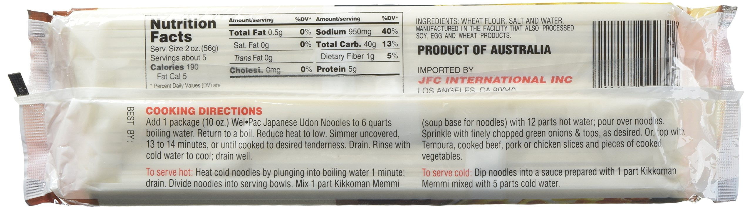 Pack of 12,  Wel Pac Japanese Udon Noodles, 10 oz