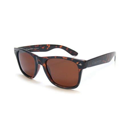 Coyote Eyewear P-23 Polarized Wayfarer Premium Sunglasses, Tortoise & Copper