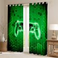 thumbnail image 2 of Homewish Gradient Gamepads Blackout Curtains Set of 2 (52x84 Each) for Kids Teens,Geometric Honeycomb Hexagon Window Curtains,Abstract Video Game Curtains and Drapes,Luxury Bedroom Decor, 2 of 6