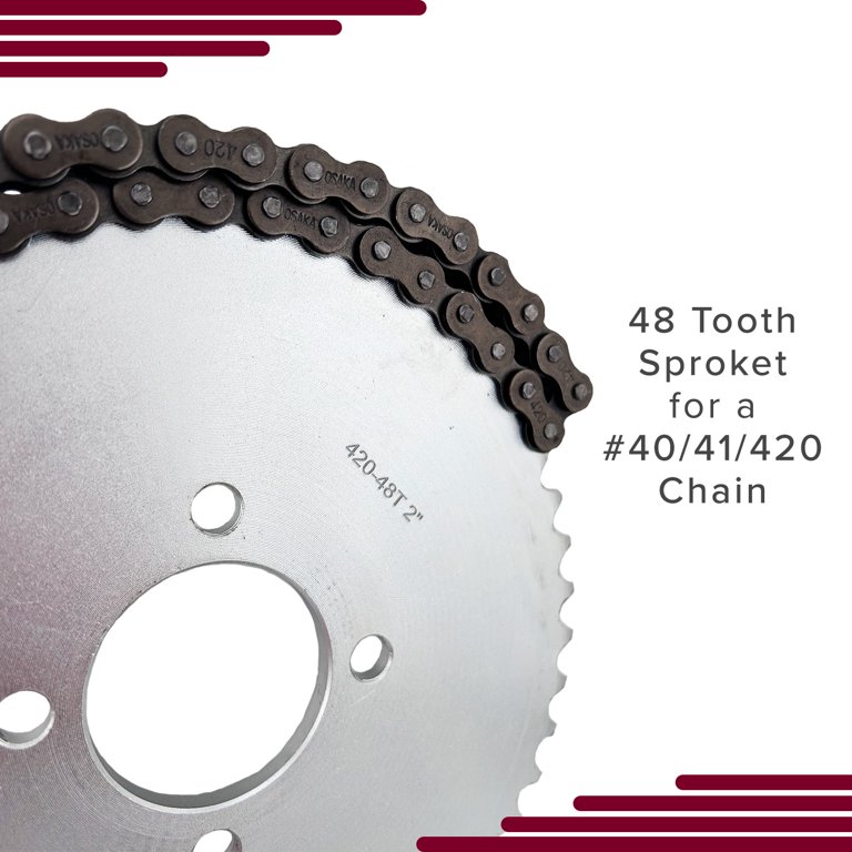 AlveyTech Corrosion Resistant Chain 48 Tooth Sprocket, Steel